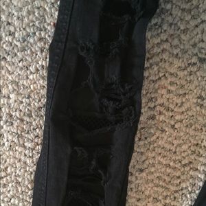 Black fishnet jeans size 0